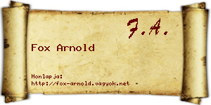 Fox Arnold névjegykártya